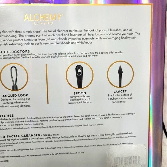 Alchemy 4 pc Blemish Rescue Kit Lavender Healing Patches & Witch Hazel  Cleanser - Picture 7 of 9